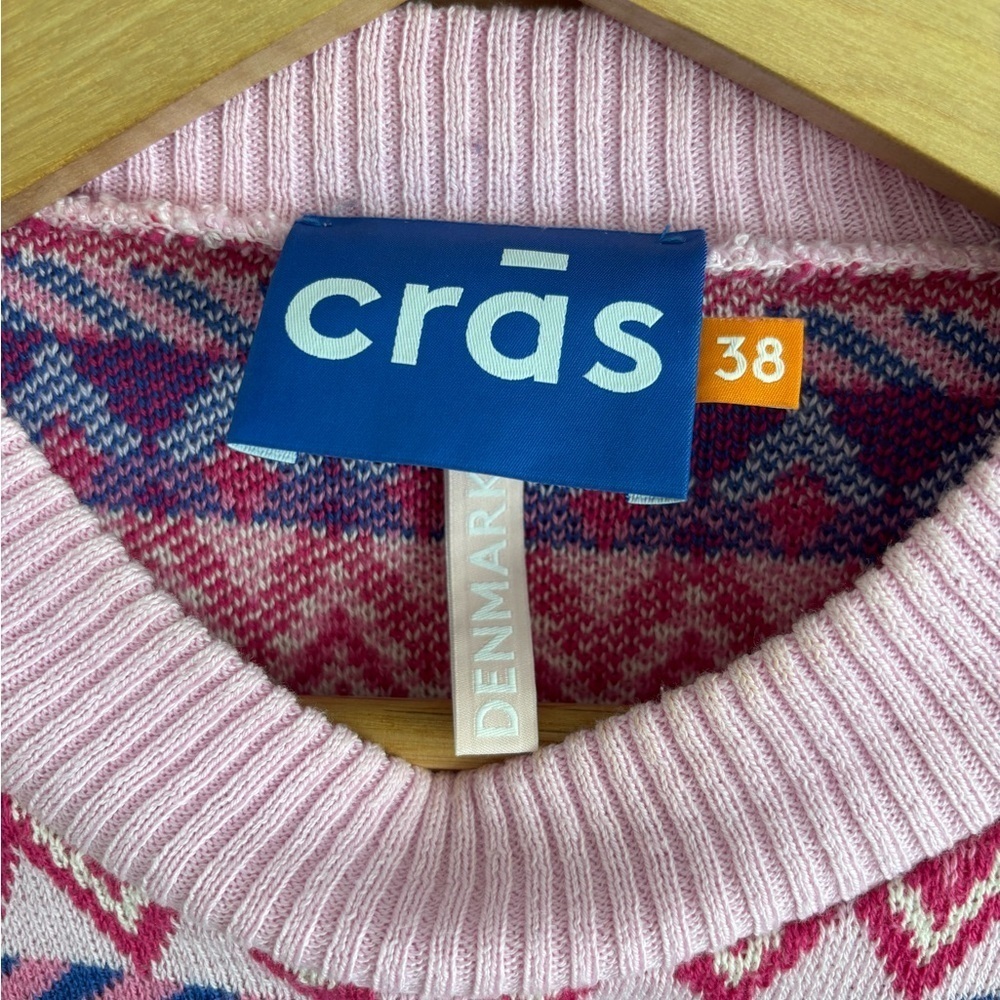 CRAS MILLO KNIT ORGANIC COTTON SWEATER Flare Sleeves Multicolor Retro - Picture 3 of 12